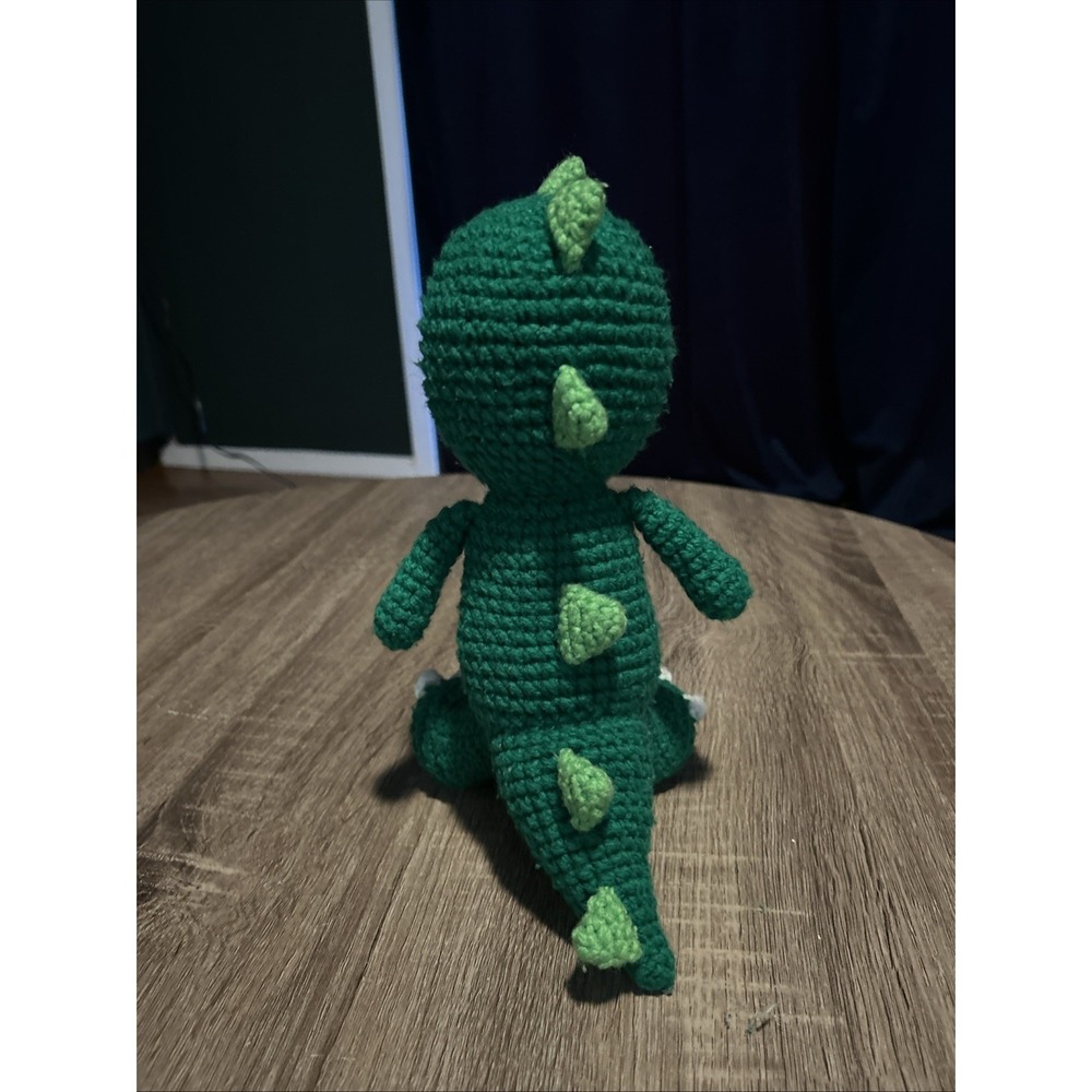 Crocheted Green Dinosaur Plush Toy Stuffed Animal Amigurumi T-Rex! - Picture 4 of 7